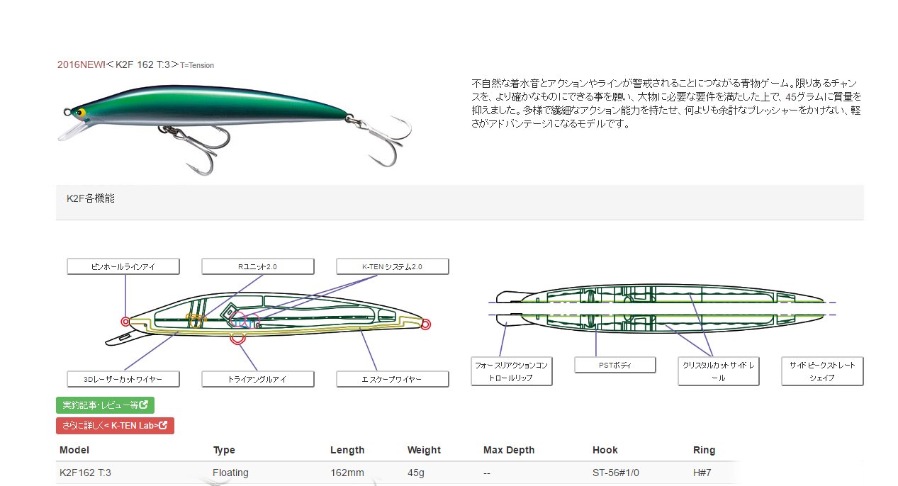 タックルハウス　ミノーまとめ売り　k2f TACKLEHOUSE K-TEN SECOND GENERATION