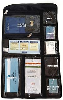NAVKAR Multi Utility Document Organizer for Passport,Aadharcard, Voter Id, Credit Cards,ATM Cards,Document Holder