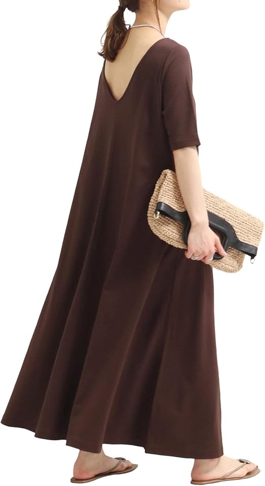 Amazon Co Jp ノーブル バックオープンワンピース フリー ブラウン B 服 ファッション小物 Amazon Co Jp ノーブル バックオープンワンピース フリー ブラウン B 服 ファッション小物