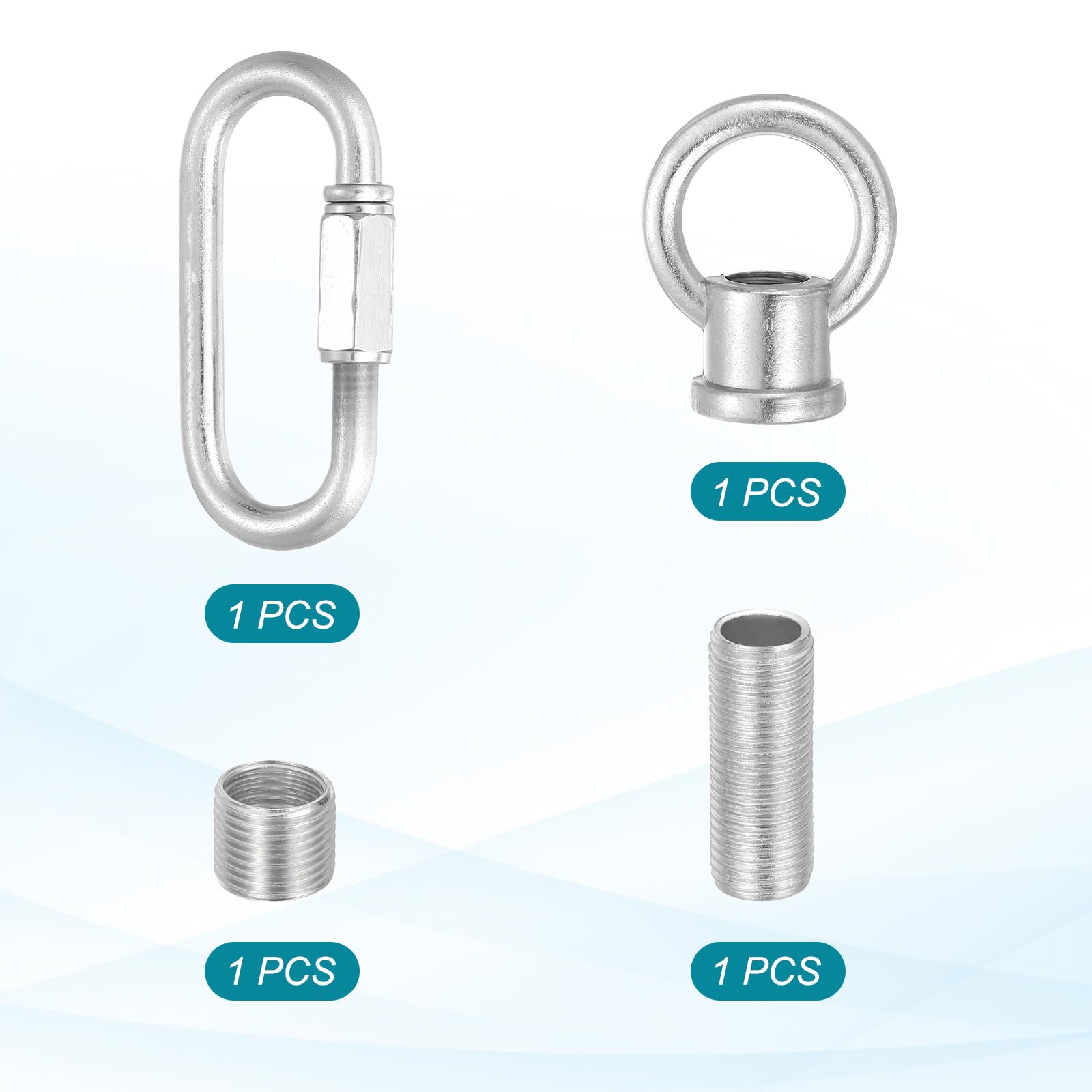 PATIKIL M10 Fine Thread Lamp Female Loop Holder with M12 Adapter Chain Quick Link - Image 3