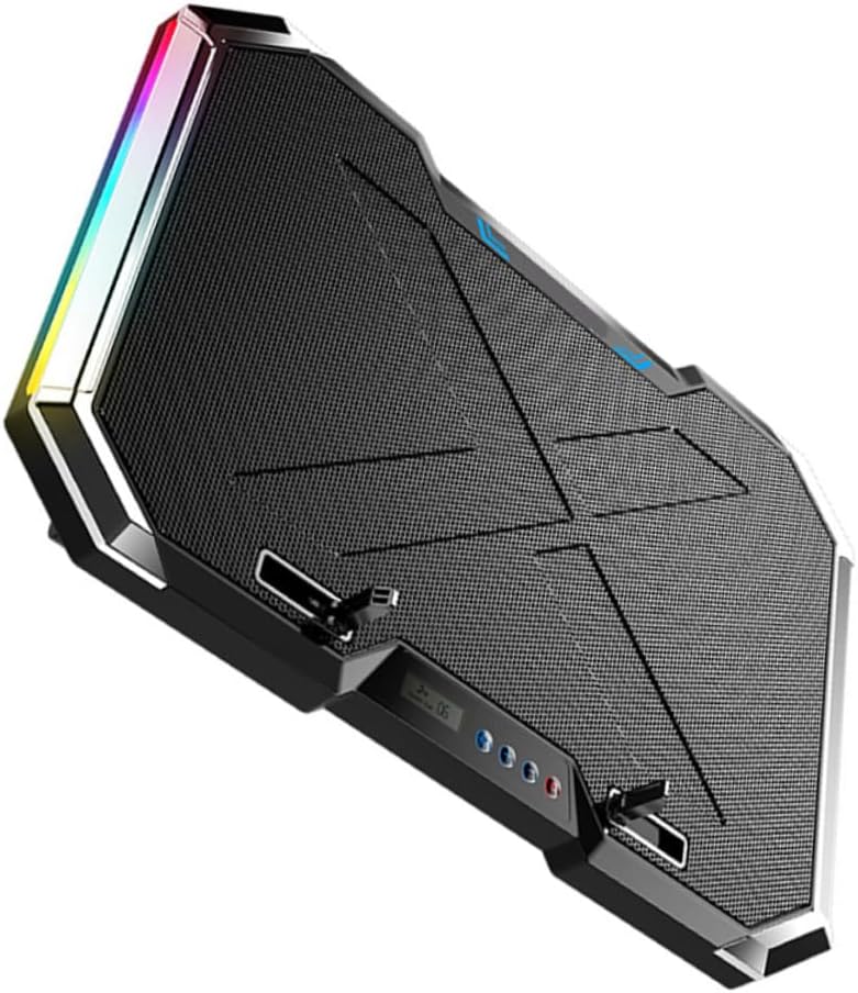 Adjustable RGB Led Laptop Cooler Pad Notebook Cooling Base LCD Touch for Under Gaming and Office