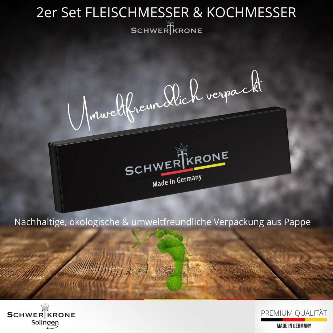 Schwertkrone nóż do mięsa | uchwyt z drewna oliwnego | nóż uniwersalny | nóż do szynki (zestaw noży kuchennych 20 cm)