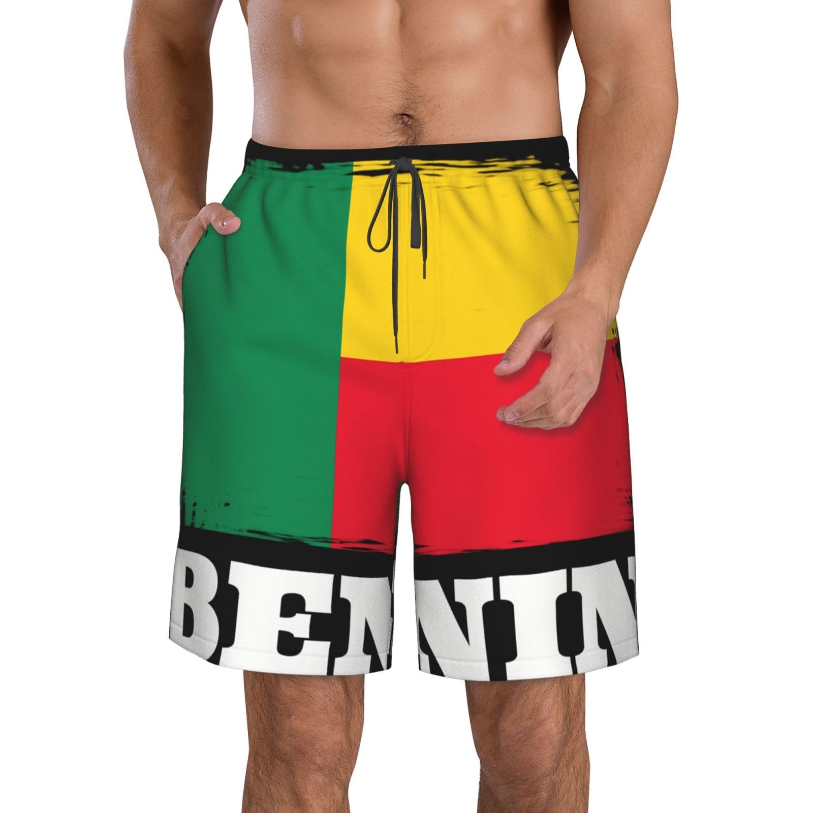 Neuheit Benin-Flagge Herren Boardshorts Lässige Kurze Hose Sommer Shorts