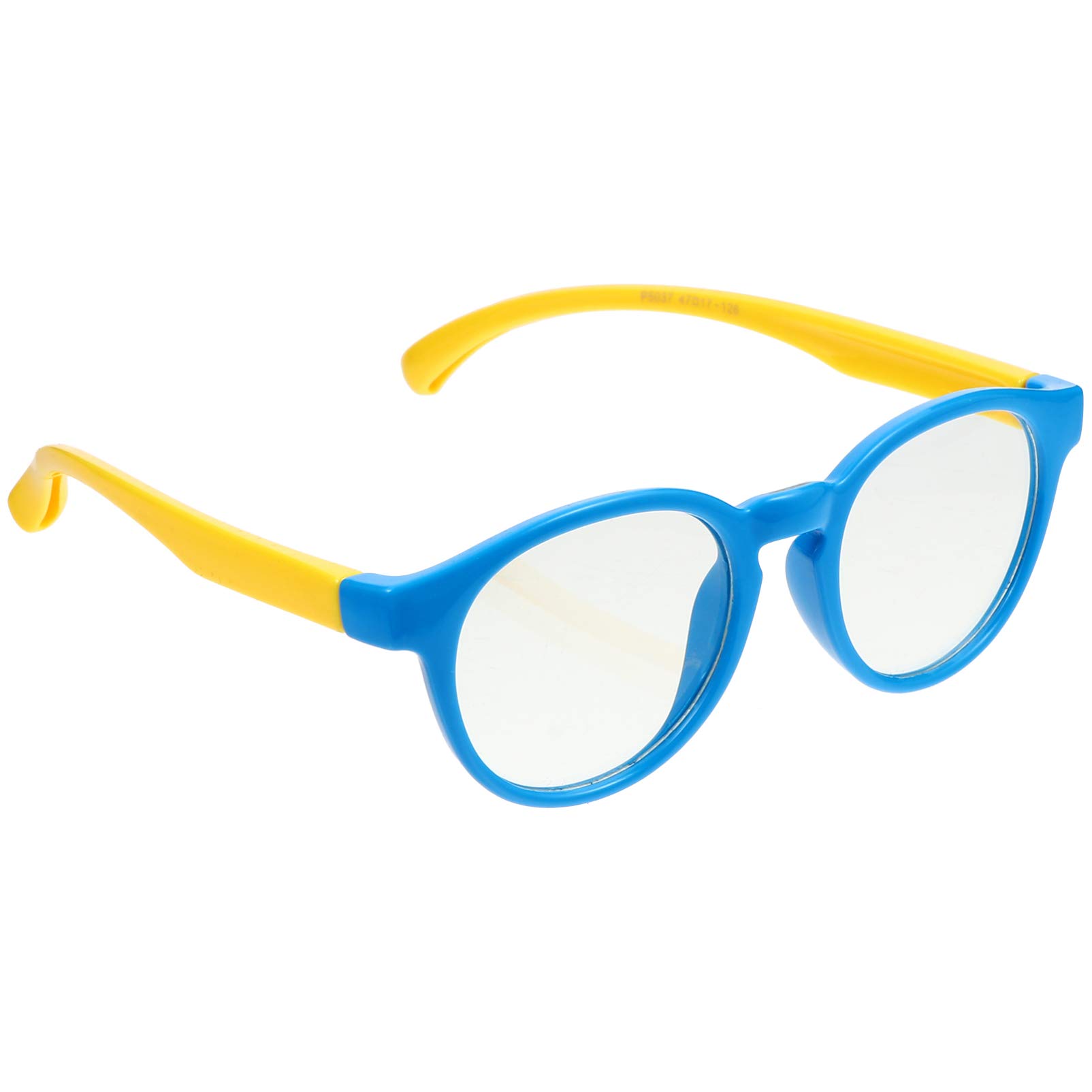 Healifty Blue Light Glasses Kids: Round Frame Computer Gaming Eyeglasses Anti Eyestrain Anti Glare Anti Uv Eyewear Children Boy Girls Eye Protector Blue