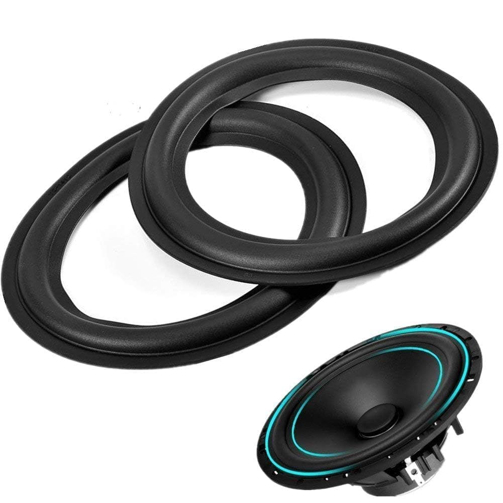 Zerone Altoparlante Riparazione Perforata Bordo Surround Kit Ricambio 2pcs 6 Pollici / 156mm Gomma Nero