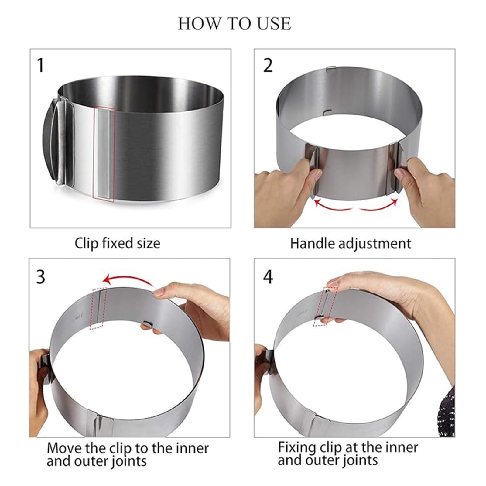 Edelstahl Mousse Ring Einstellbare Kuchen Mousse Form Edelstahl 15,24 zu 30,48 cm Ring Backen Dekoration