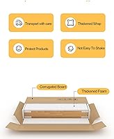 Vista 5 de Estante pequeño para escritorio de oficina, estantería de escritorio de madera para computadora, estante de escritorio con cajones, estante