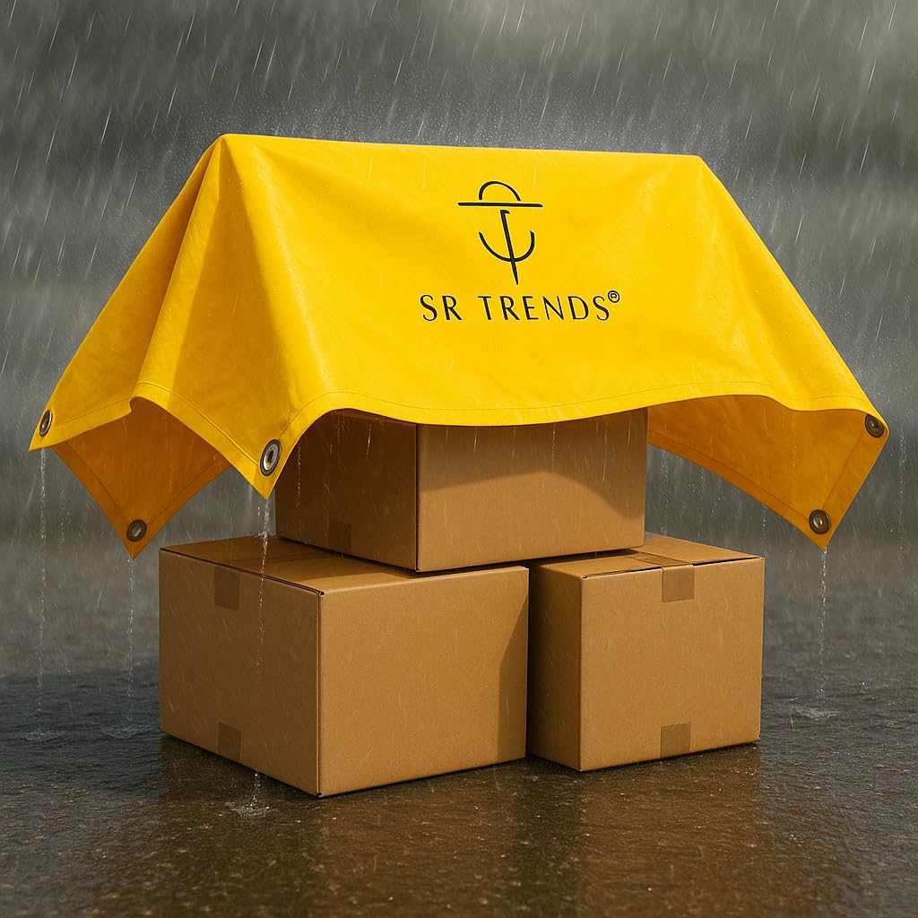 30Ft x 30Ft Tarpaulin Sheet Waterproof Tirpal Heavy Duty Tadpatri with Aluminium Eyelets Each Coners - Multipurpose Cover Tharpai (30 * 30 FEET, 150 GSM) (Yellow, 30x30 FT) — Amazon image 3
