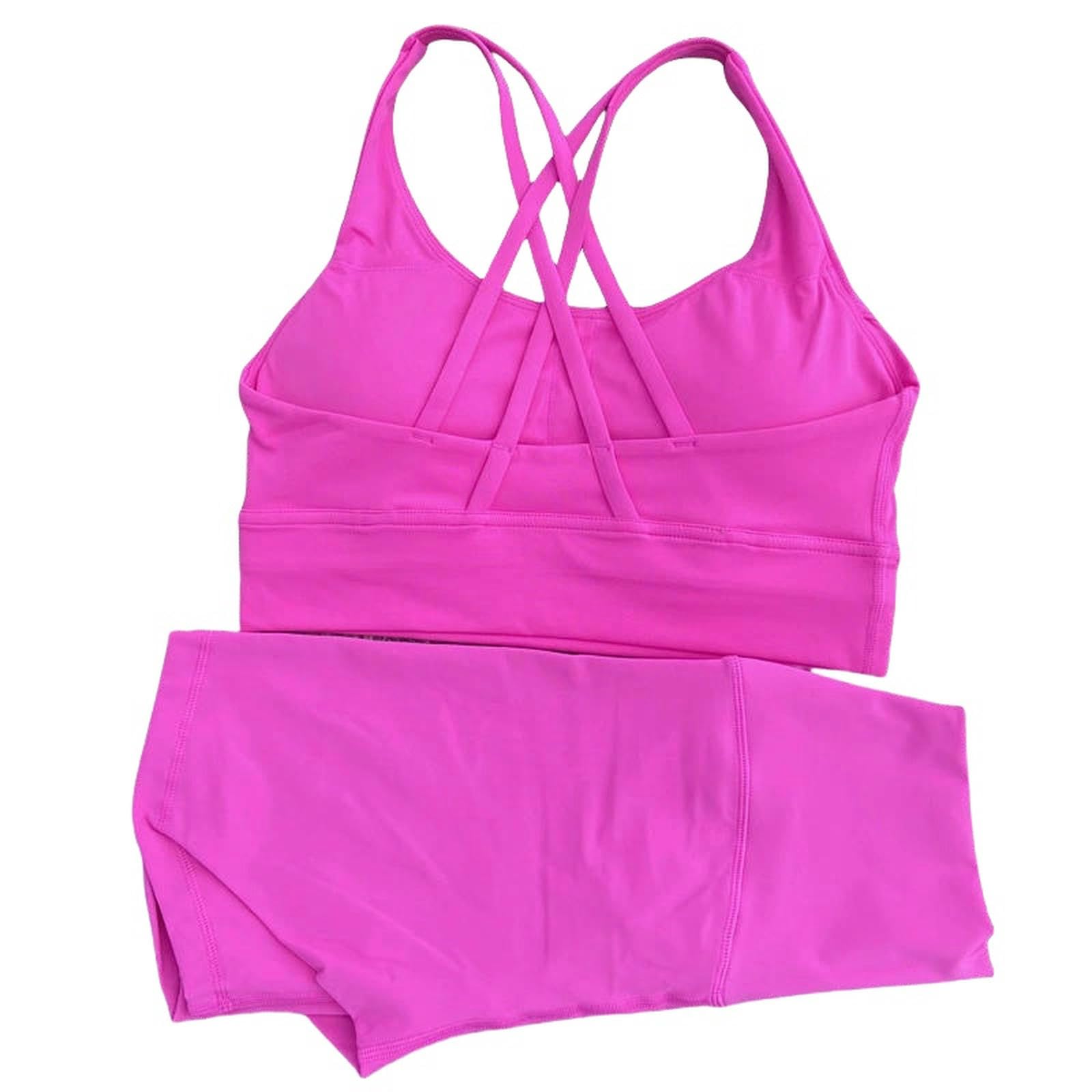 Conjunto de entrenamiento y fitness para mujer, suave, gimnasio, yoga, ciclismo, leggings cortos, traje deportivo para entrenamiento atlético