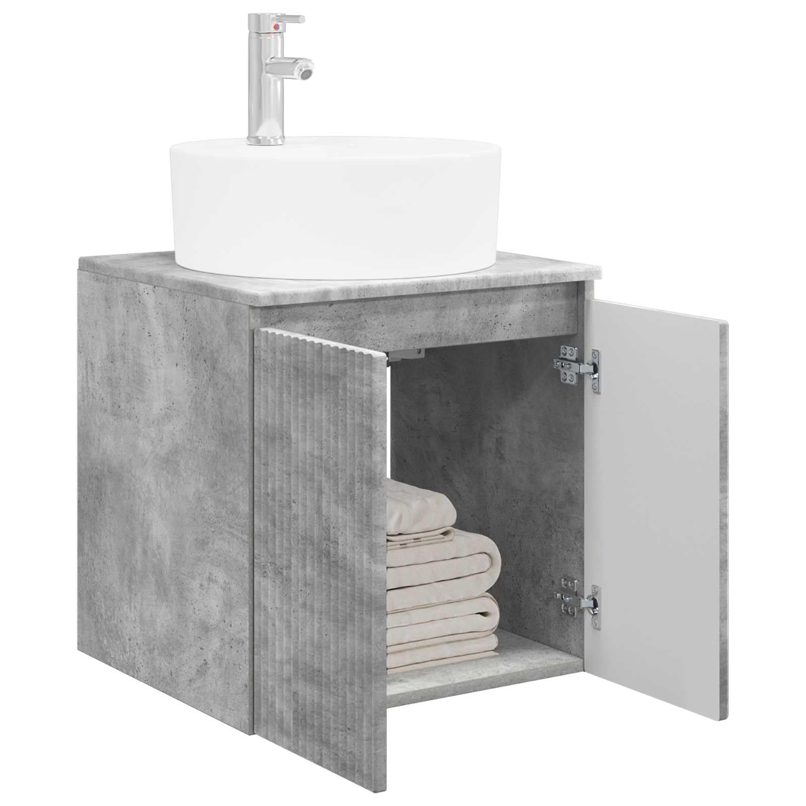 Vidaxl Wall-Mounted Sink Vanity Concrete 49.5 X 44.5 X 65 Cm Grey