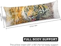 Vista 2 de Funda de almohada corporal, funda de almohada extra grande con cara de animal y gato grande, diseño de animal salvaje, funda de almohada corporal