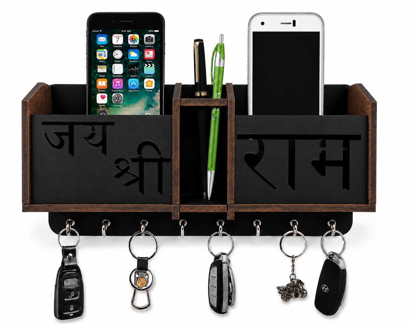 Wooden Om Key Holder - Stylish Wall Decor -7