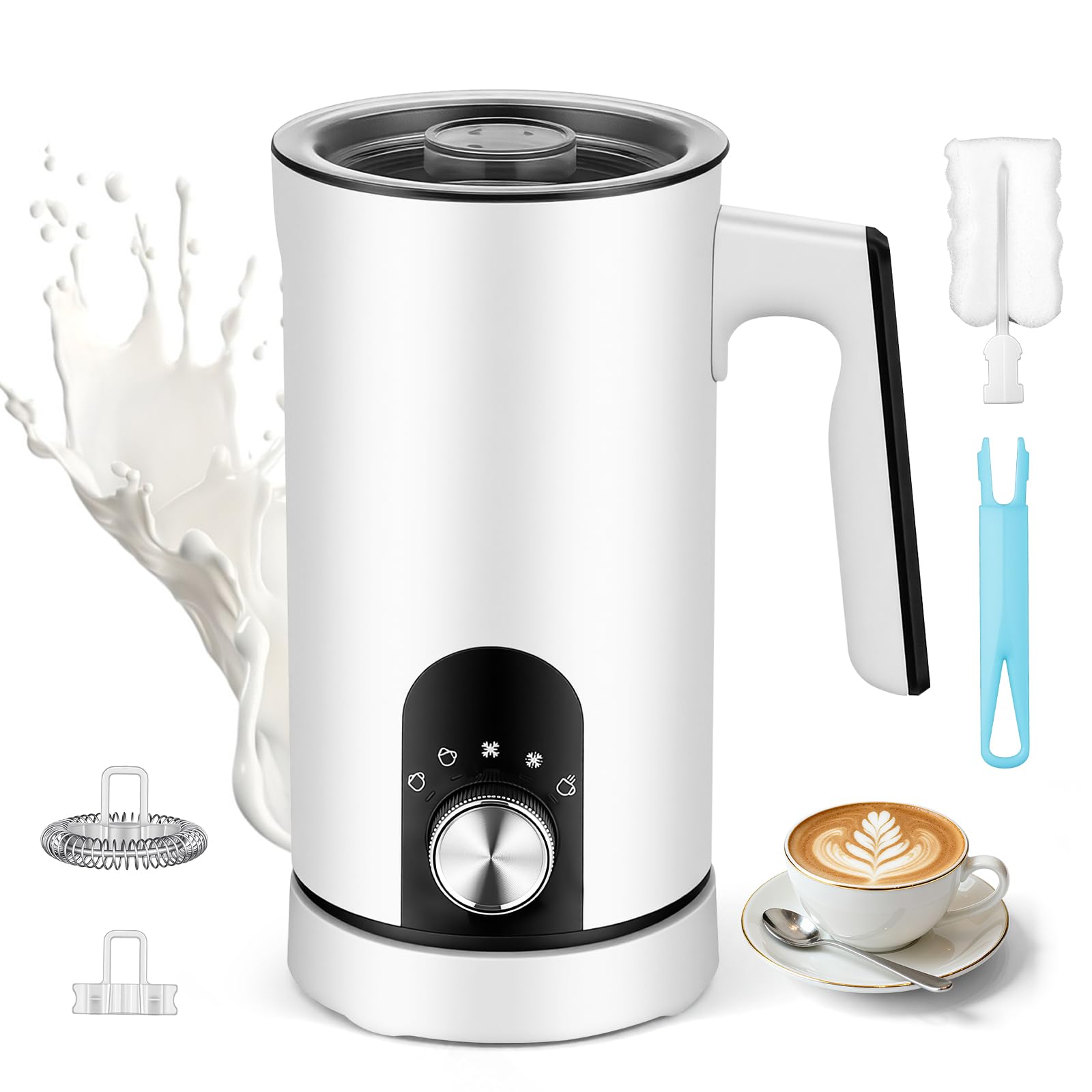 Mousseur à lait électrique ERWEY 5 en 1 mousseur automatique 350ml pour mousse chaude et froide