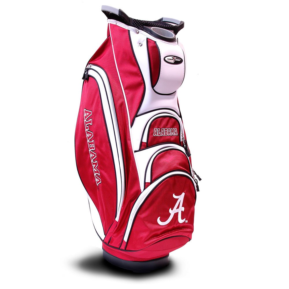Team Golf NCAA Victory Cart Bag Top Integrated Dual Handle 10 Way External Putter Well Cooler Pocket Golf Club Bag