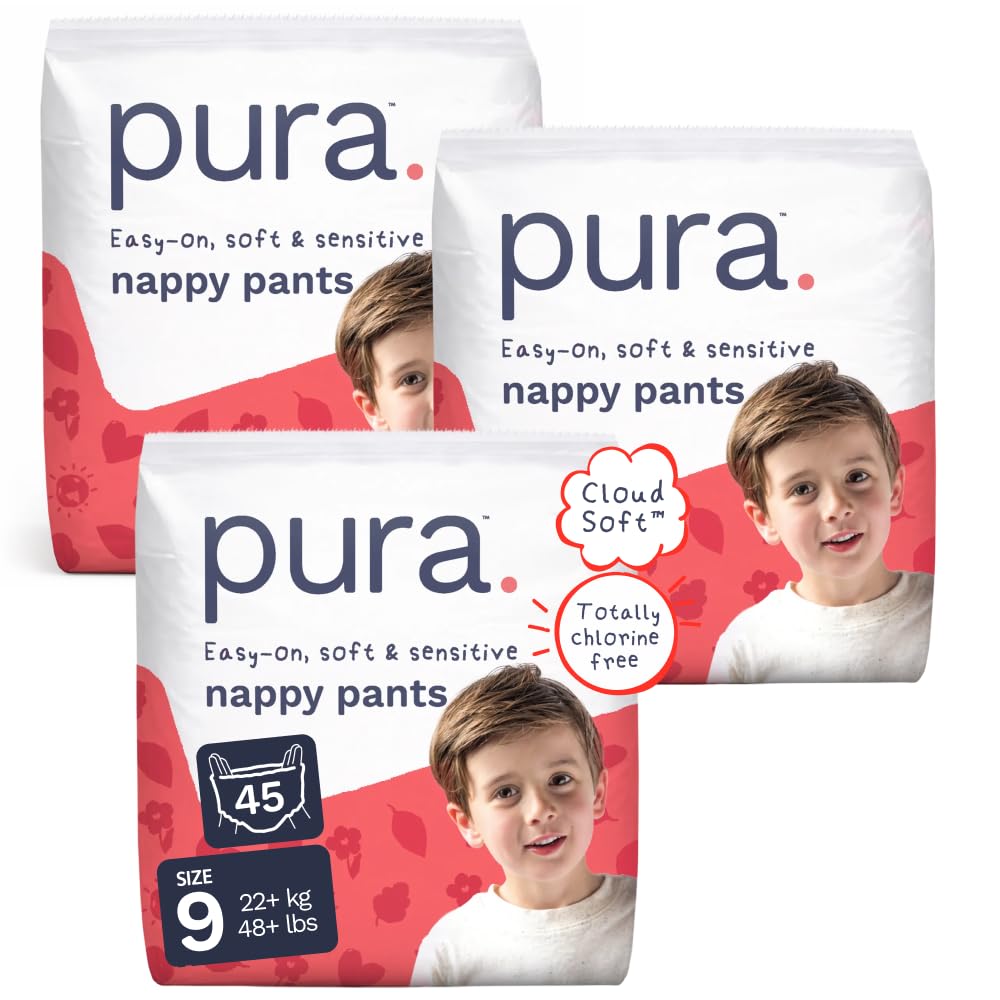 Pura Nappy Pants Size 9 (22kg+) 45 Count Sensitive Skin