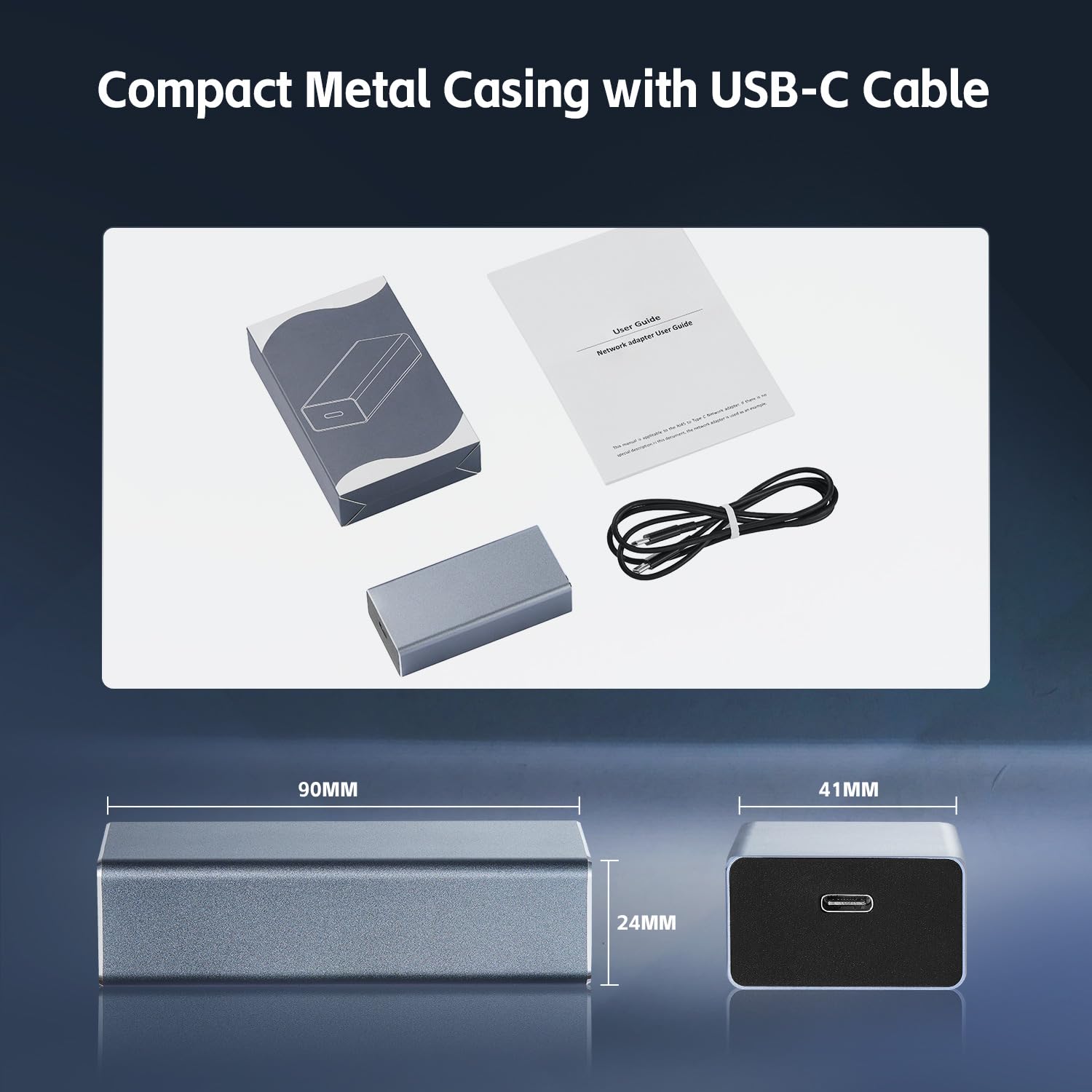 Adattatore di rete Gigabit PoE, IEEE802.3af/at POE a tipo C, con ricarica da 22 W, uscita USB C 5 V/3 A o 9 V/2,22 A, adattatore per auto con Ethernet, dati di trasmissione e alimentazione per