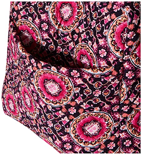 Vera Bradley Women's Cotton Medium Travel Duffel Bag, Raspberry Medallion, One Size