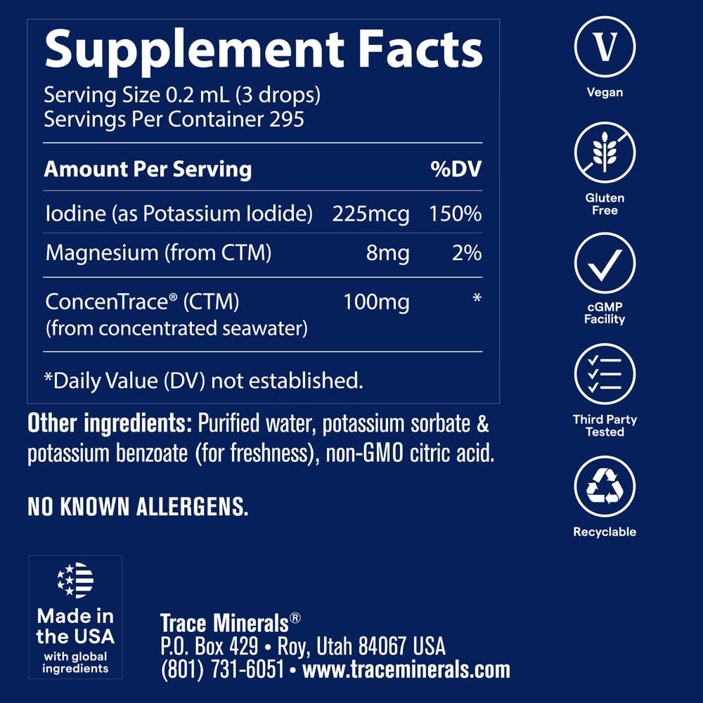 Trace Minerals Ionic Iodine Drops, 225 mcg Potassium Iodide, 2 fl oz — Amazon image 3