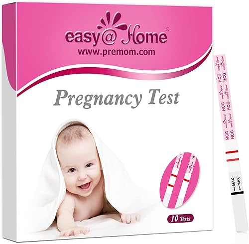 EasyHome - Kit de tiras de prueba de embarazo paquete con 10 tiras de prueba de hCG, prueba de detección temprana de embarazo en casa