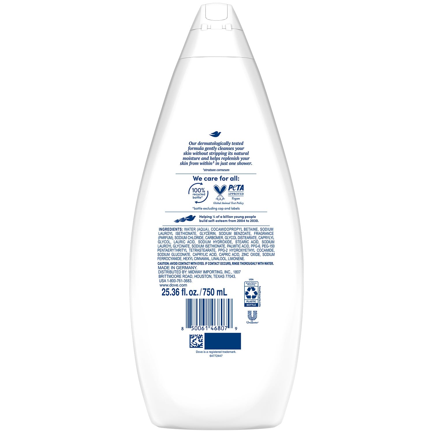 Dove Body Wash, Hydrate, Value-Size 4-Pack – Moisturizing Cleanser for Smooth, Soft Skin, 25.36 Oz Ea - Image 2