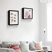 Vista 6 de Caja expositora de 8 x 8 pulgadas con calcomanías de letras, vitrina para recuerdos, artículos de bebé, recuerdos de boda, manualidades, boletos