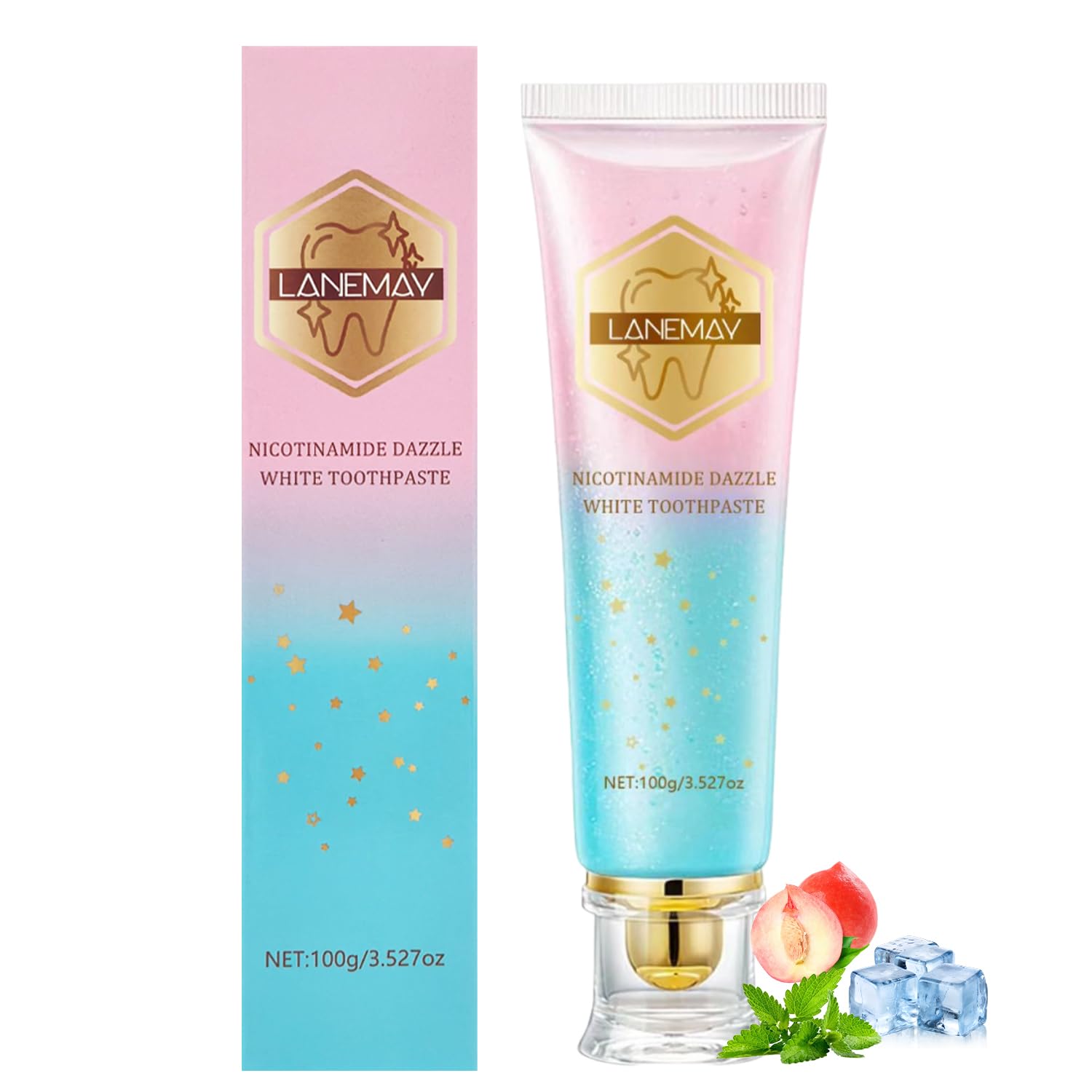 Niacinamide Whitening Toothpaste for Adults with Sensitive Teeth Enamel Protection 24-Hour Fresh Breath Gently Whitens Teeth and Promotes