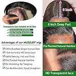 13x6 Lace Front Wigs Human Hair Pre Plucked 180 Density 26 Inch HD Body Wave Lace Front Wigs Human Hair 10A Frontal Wigs Human Hair wigs for Women Glueless Wigs Human Hair Pre Plucked Black wig - Image 2