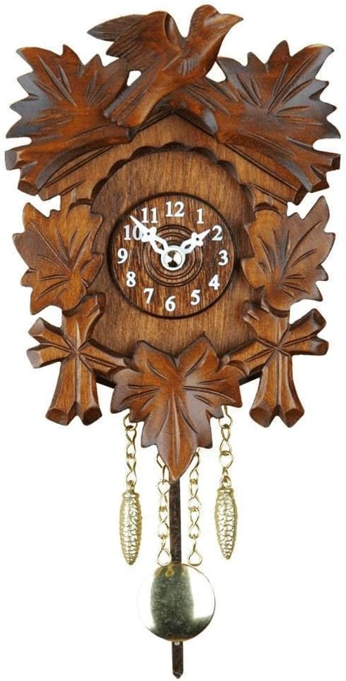 Store: HANS Black Forest Clock with Carved Bird #59000 by Hermle