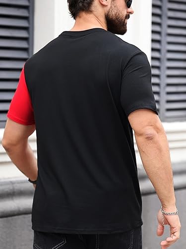 Miniatura 2 de SOLY HUX Camiseta de manga corta con estampado gráfico de color para hombre, camiseta casual de verano