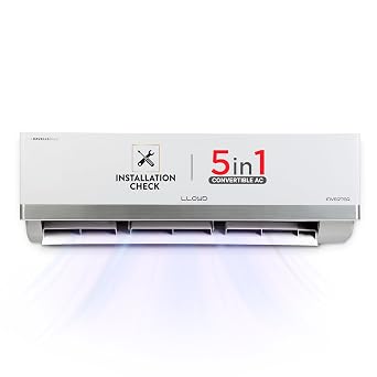 Lloyd 1.5 Ton 3 Star Inverter Split AC (5 in 1 Convertible, Cools Even at 52°C, Anti Corrosion Coating, Copper, Anti-Viral Filter, White with Silver Deco Strip, GLS18I3FOSBW)