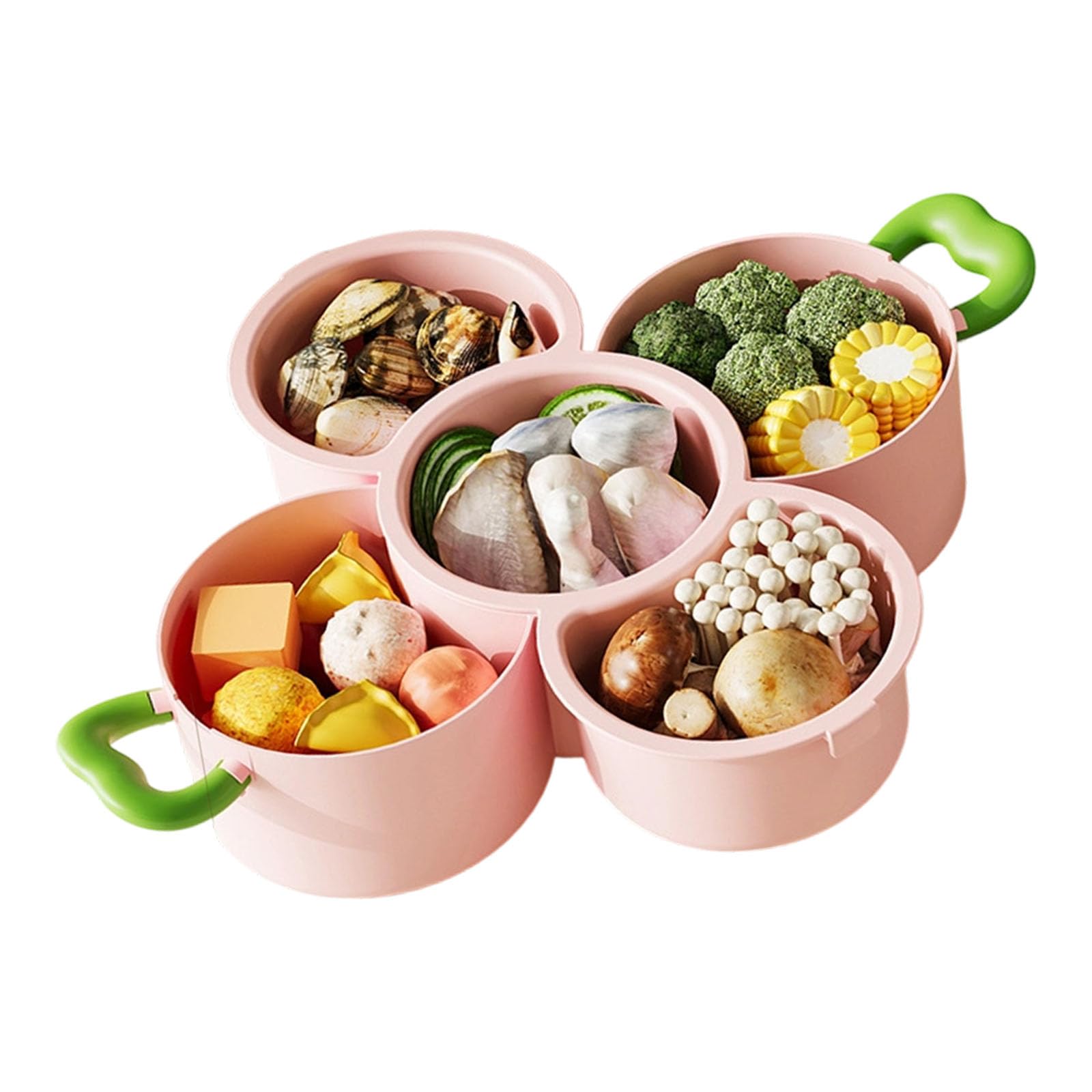 LUCKGONI Stackable Divided Vegetable Tray With Draining Holes For Organized Food Preparation Kitchen Storage Organizers