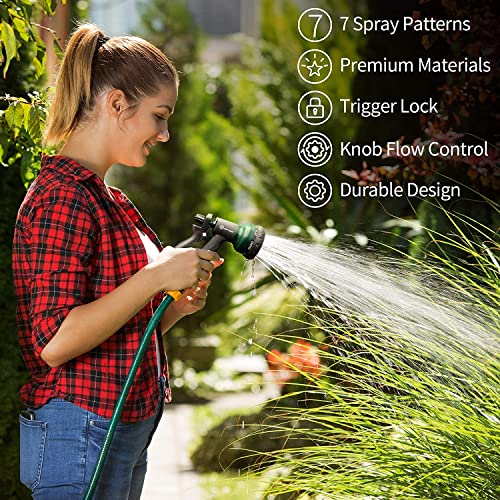 image for AUTOMAN Garden Hose Nozzle 2PK, ABS Water Spray Nozzle with 7 Adjustab