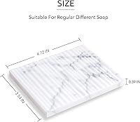 Vista 2 de Jabonera de mármol blanco, bandeja para anillo de joyería, soporte de esponja para baño, ducha y cocina