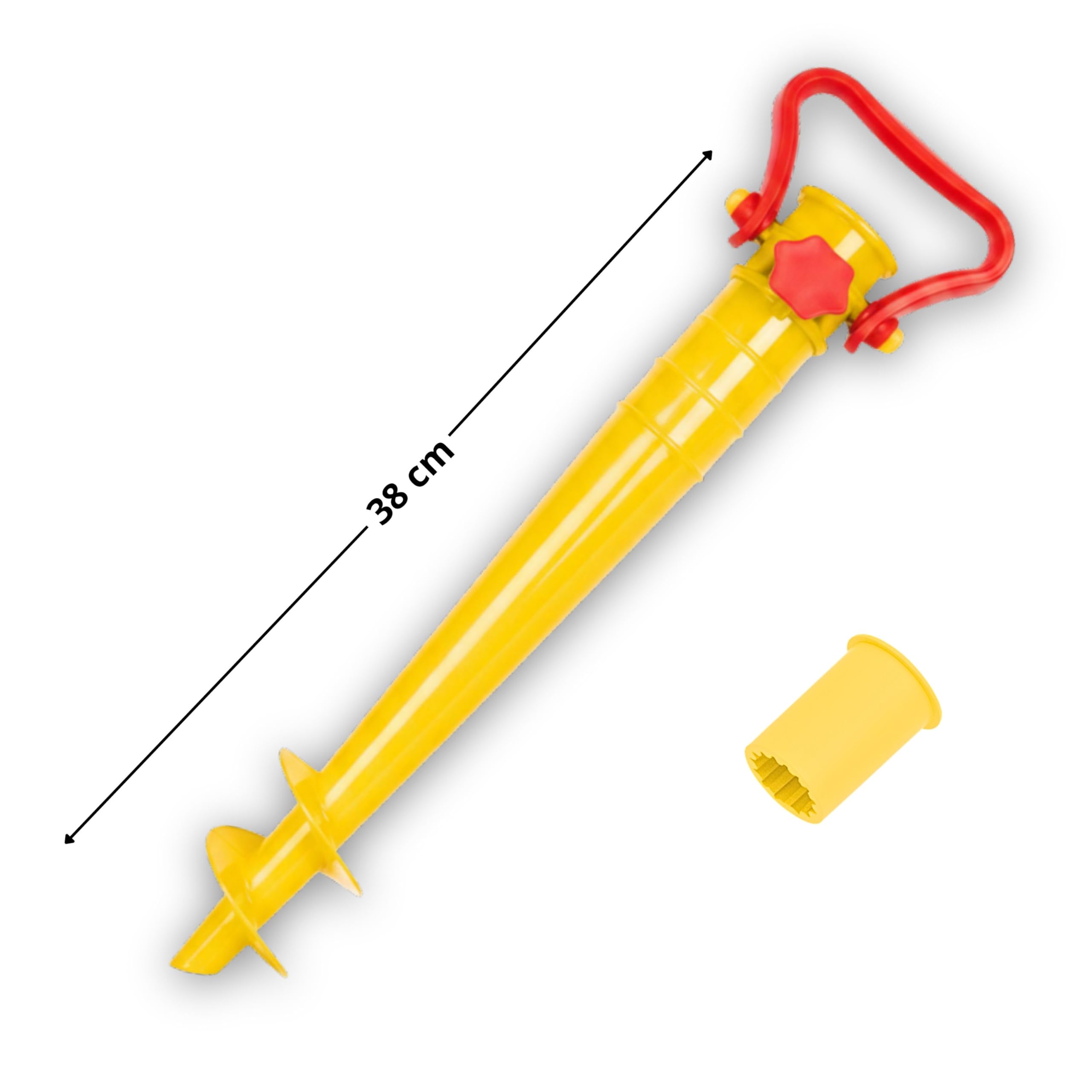 CLICLED Erdspieß Sonnenschirm für den Strand, 38 cm, Erdbohrer für Sand, Rasen, Meer, mit Anker-Schraube, winddicht, universell, drehbar, für schnelle Befestigung, Stabilisator aus ABS-Kunststoff