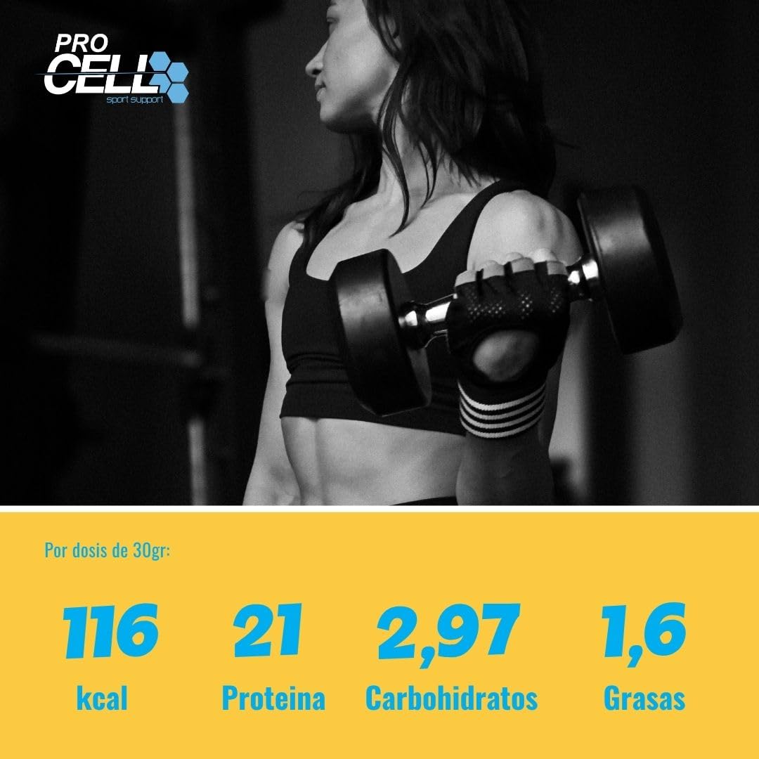 ProCell Proteína Whey 1,8Kg 100% Proteína de Suero Concentrada (Chococao) Con BCAA y Glutamina, Sin Gluten, Sin Lactosa y Bajo en Azúcares (60 Servicios)