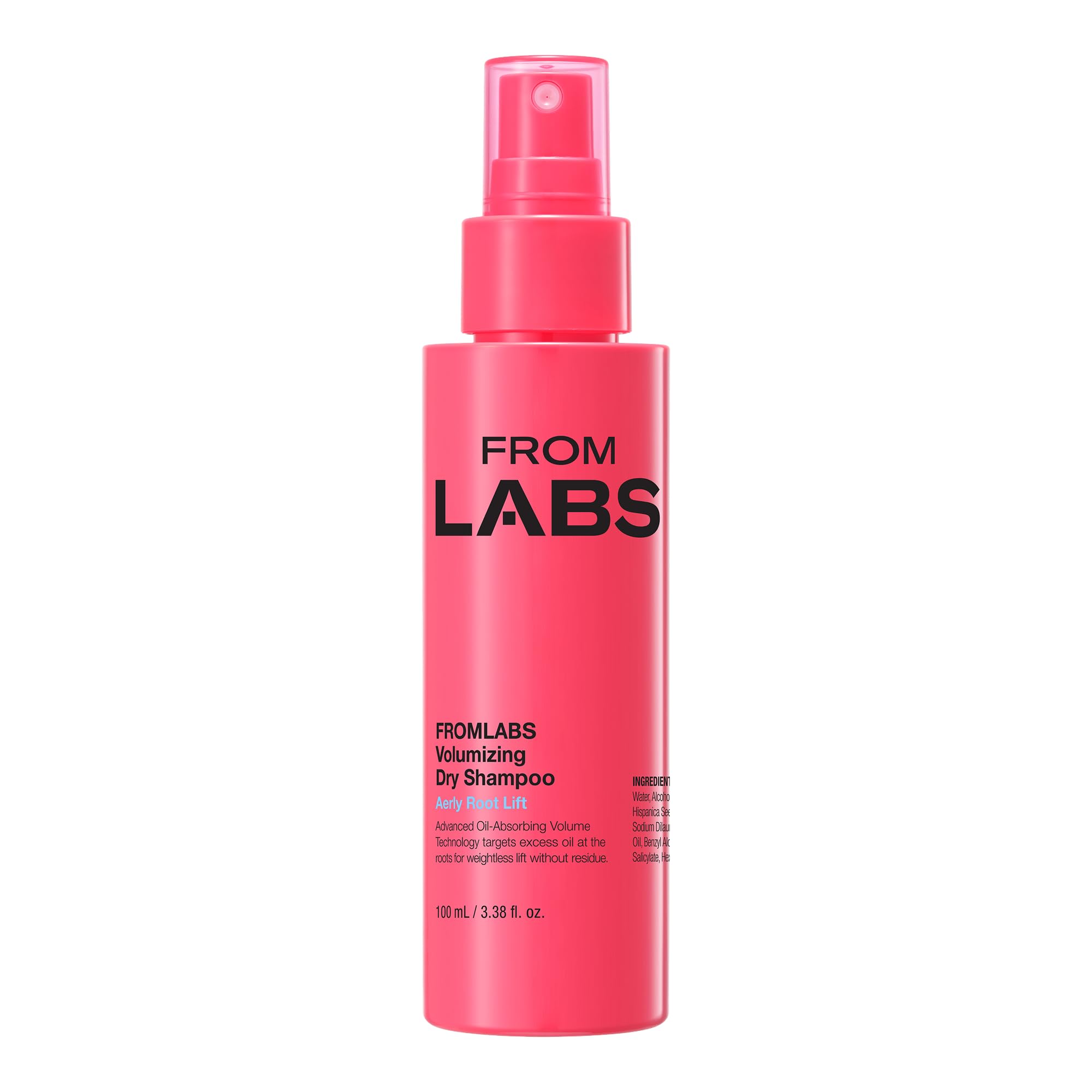 FROMLABS Non-Aerosol Dry Shampoo Spray 100ml | No White Residue, Volumizing, Oil-Absorbing, Talc-Free for Women & Men | Safe for All Hair Types, Brunette & Black | Travel Size | Korean Hair Care