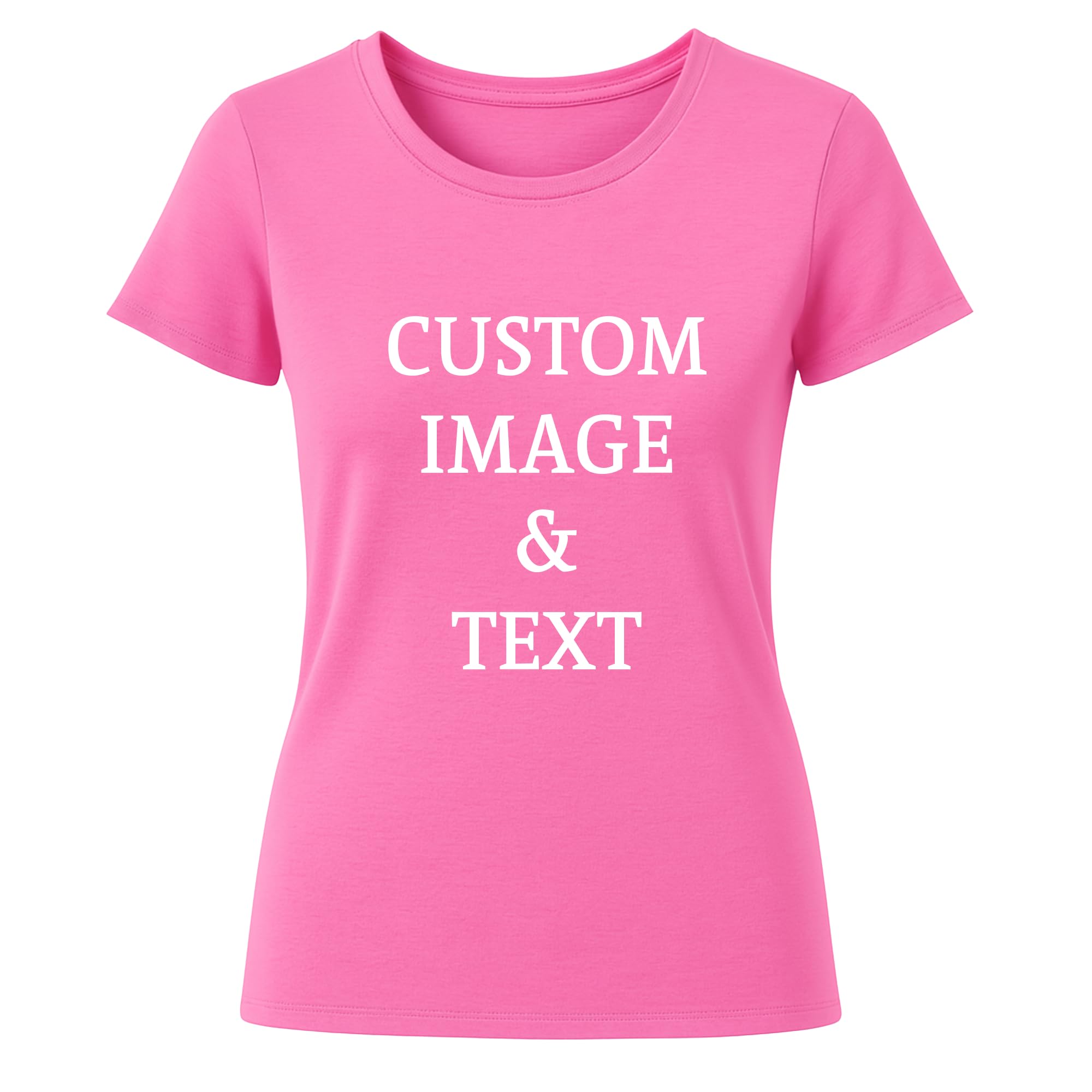 Ladies Customized Fan Tee Shirt, Design Your Own by Uploading Photos, Text, Logos Or Any Design, Custom Gifts