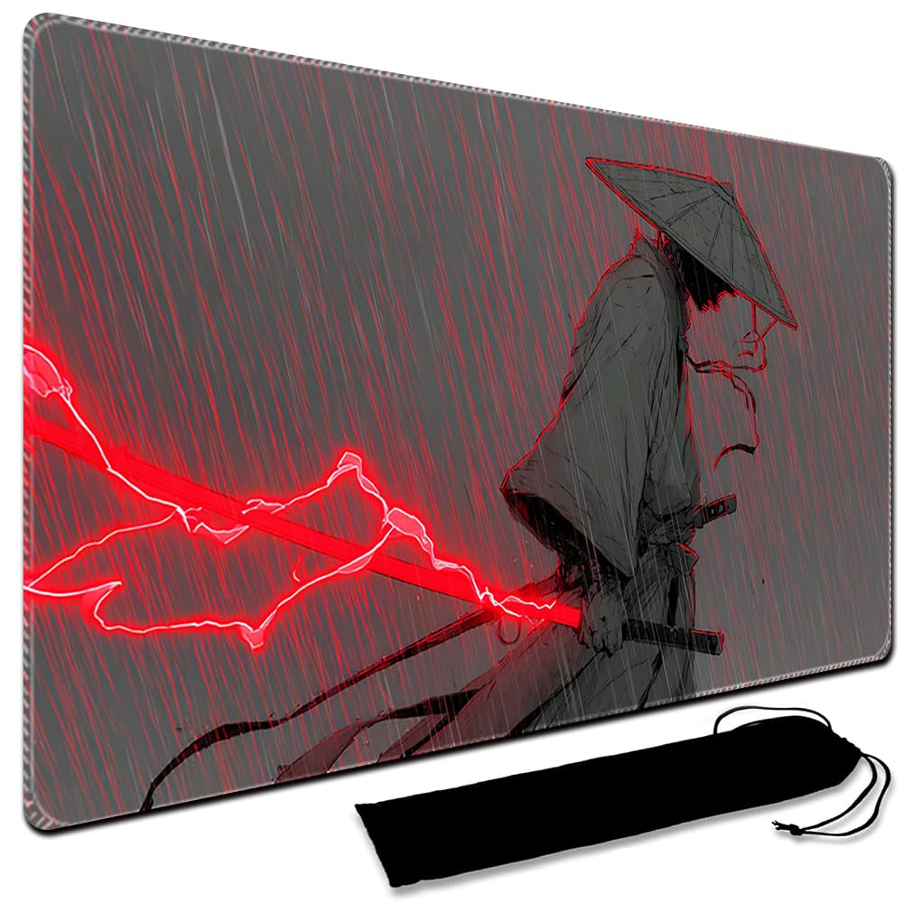MTG Playmat,With Storage black Bag Szie 60 x 35CM , With Zone MTG playmat Stitched Edges Game Play Mat Trading Card Game Playmats Mouse Pad Smooth Rubber Surface TCG Game Mat (No Zone,8)