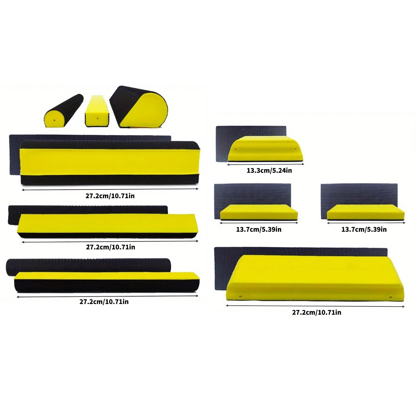 Almohadillas de pulido multiusos, color amarillo, juego de 7 discos de pulido manuales para una limpieza eficiente de grietas y aplicaciones industriales, herramienta de molienda automática de grado