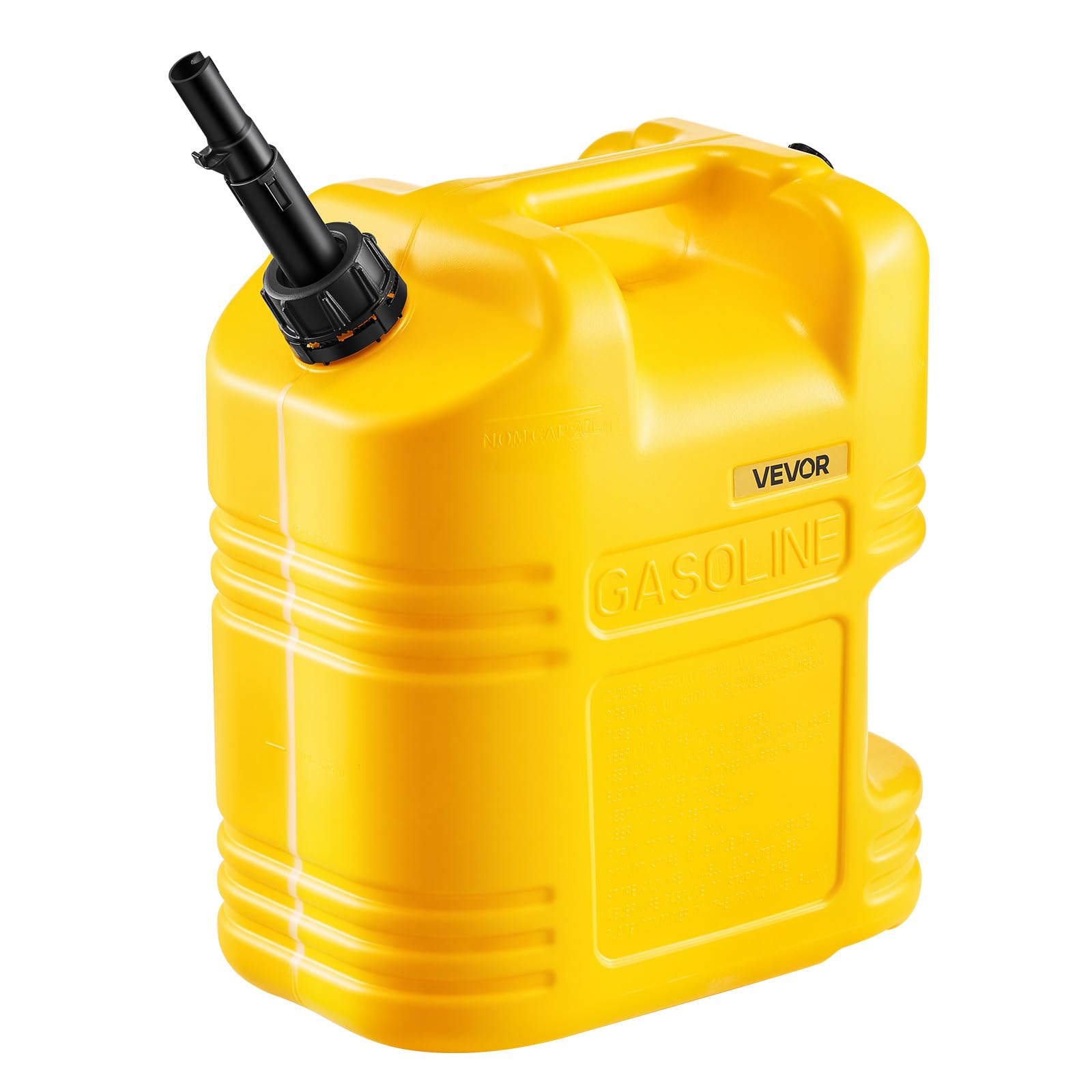 VEVOR Kraftstoffkanister, 19 L, Benzintank mit Ausguss & klarer Skala, max. Durchflussrate 15 L/min, Flüssigkeitsbehälter für die meisten Autos, Motorräder, SUVs, ATVs und UTVs, gelb, 1 Stk.