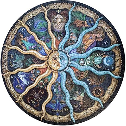 Jigsaw Puzzle Round 1000 Pieces Art Puzzle for Home Office Decoration, Difficult and Challenge Game for Families, Adults, Couples and Kids Large 27 Inches (Constellation) Cover