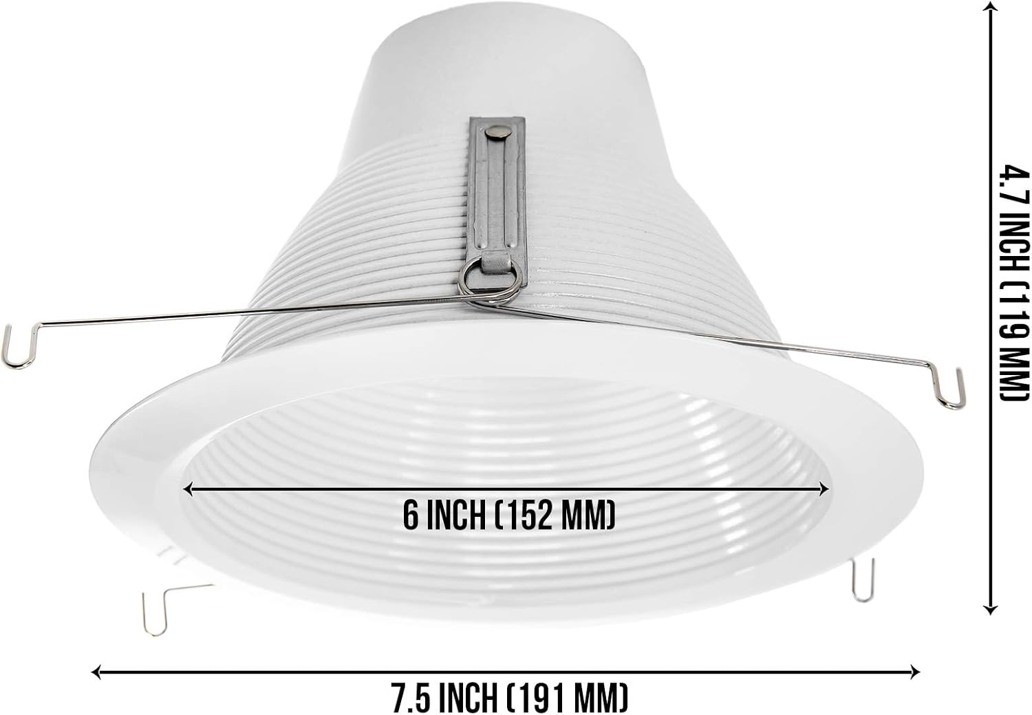 [6-Pack] PROCURU 6-Inch Recessed Light Shorty Cone Trim, Weatherproof Air-Tight, IC-Rated, White