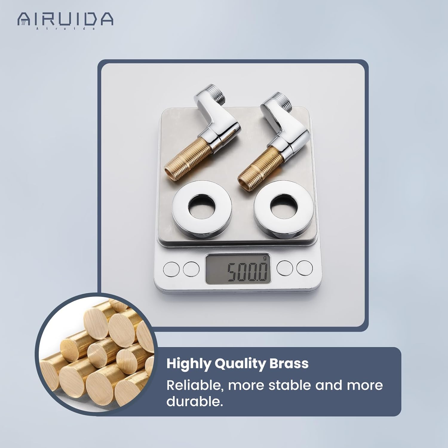 Airuida Extended Thread Adjustable Swing Arms 3-3/8 Inch Wall Mount Clawfoot Bathtub Shower Faucet Adapter 2.17 Inch Commercial Utility Eccentric Screw Plus Size 1 Pair Chrome Polish