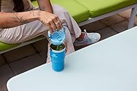 Vista 42 de Stanley - Vaso con popote plegable IceFlow con asa de 30 onzas Tapa de giro y popote abatible Botella de agua resistente a fugas Acero