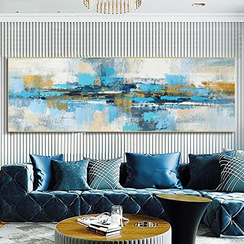 Toile peinture à l'huile bleu KEBIA affiches d'art moderne au rendu premium