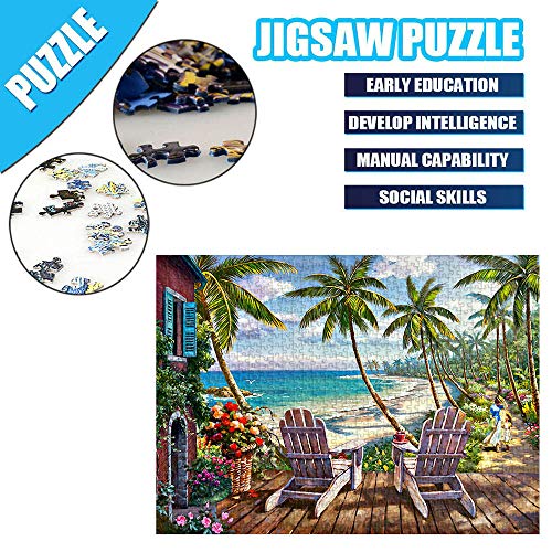 Puzzle 1000 Piece Jigsaw Puzzle Kids Adult - Seaside Scenery Puzzle Toy - Family Puzzles Educational Intellectual Jigsaw Puzzle Game Toys Gift