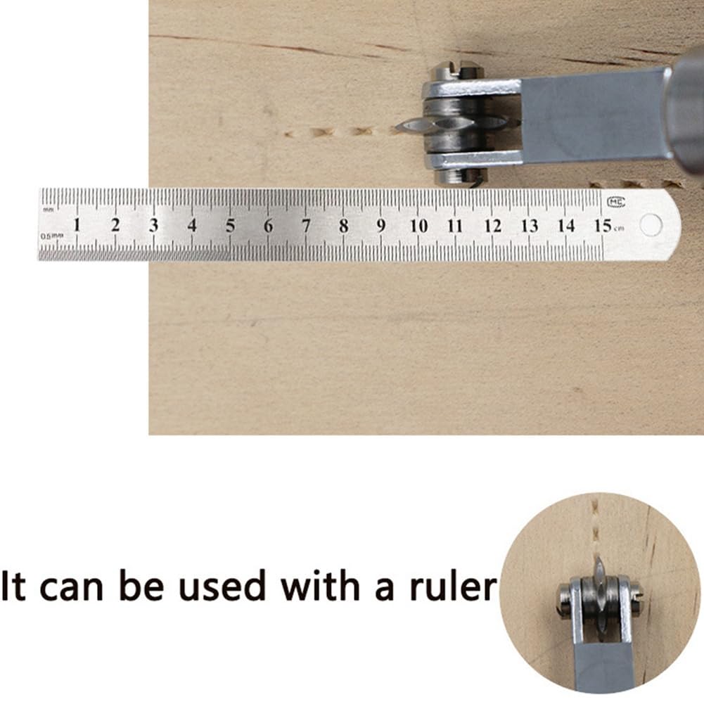 Abstandsrad-Set DIY Handgefertigte Lederwerkzeuge Ritzrad Pauspunkt Abstandsrad Lederstanzrad Silber &