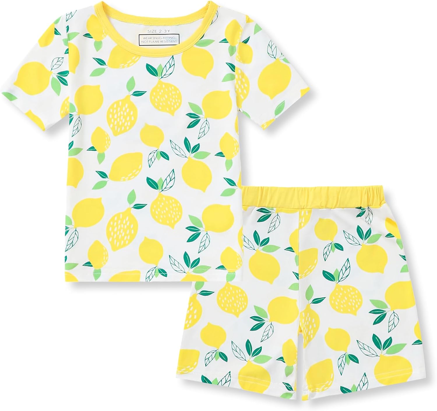 Mikrdoo Bamboo Viscose Toddler Girls Summer Pajamas 2Piece Snug Fit Short Sleeve Stretch Kids PJs Comfy Sleepwear 12M-6Y