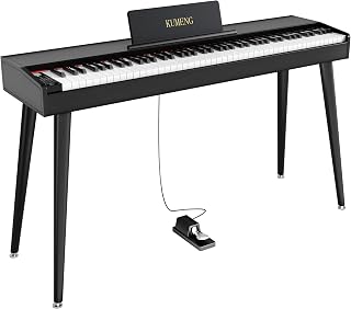 digital Piano 88 Key Semi Weighted Keyboard,Full-size Electric Piano for Beginners,with Sheet Music Stand,Pedal,Power Adapter,Headphone Mode,USB-MIDI (KU-3506 Digital Piano with Stand)