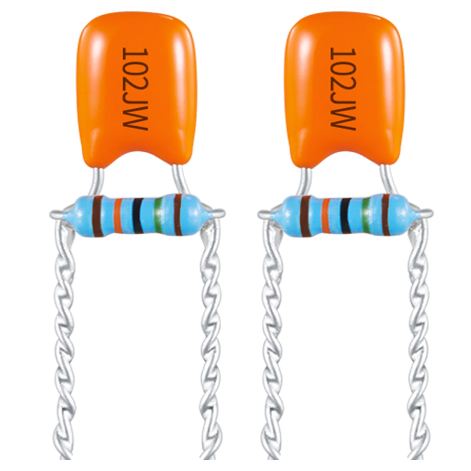 Treble Bleed Circuit for Electric Guitar Bass .001 uf Capacitor Orange and 150K Resistor